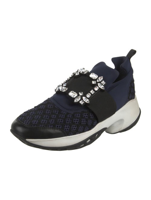 Roger Vivier Neoprene Crystal Embellishments Athletic Sneakers