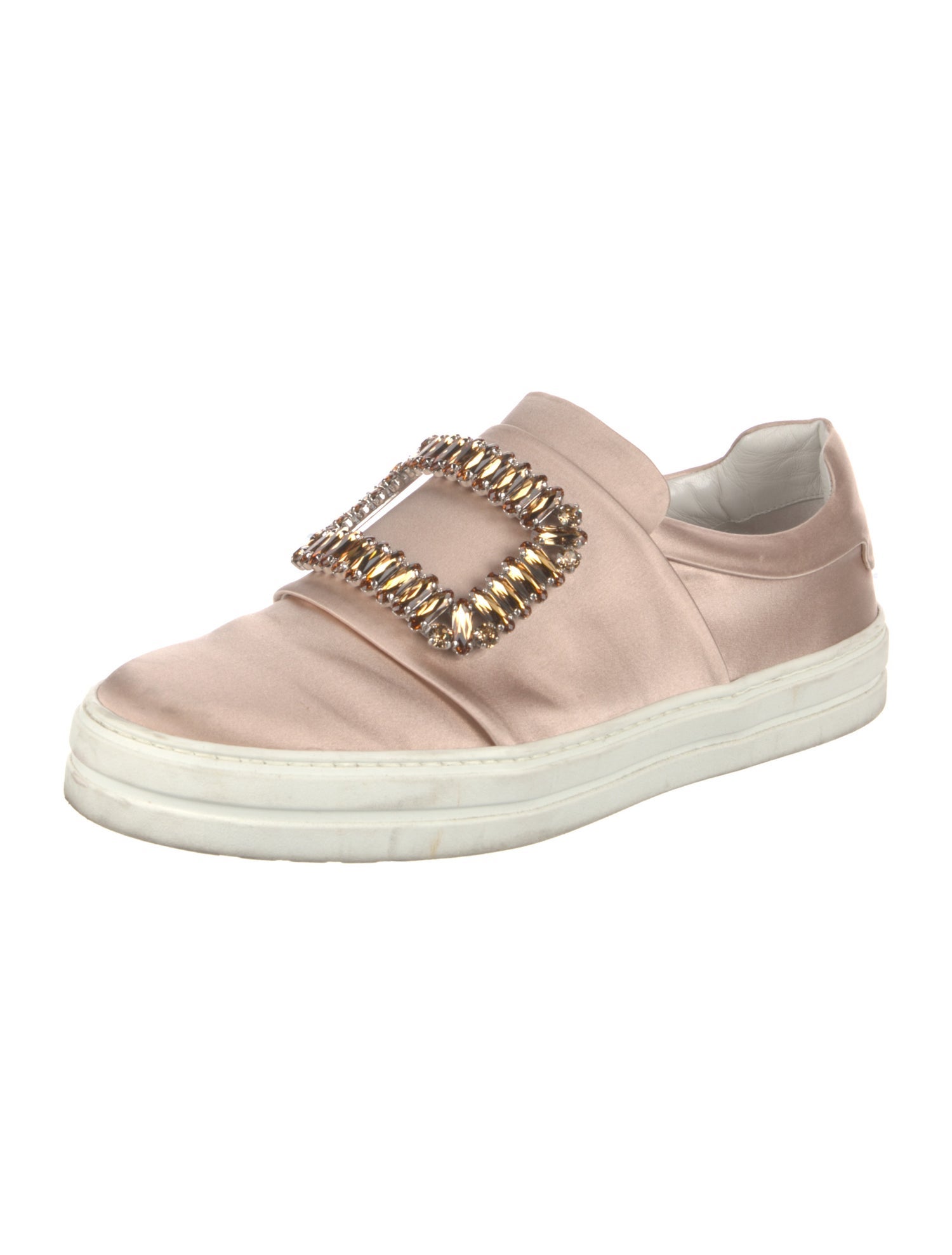 Roger Vivier Satin Crystal Embellishments Sneakers