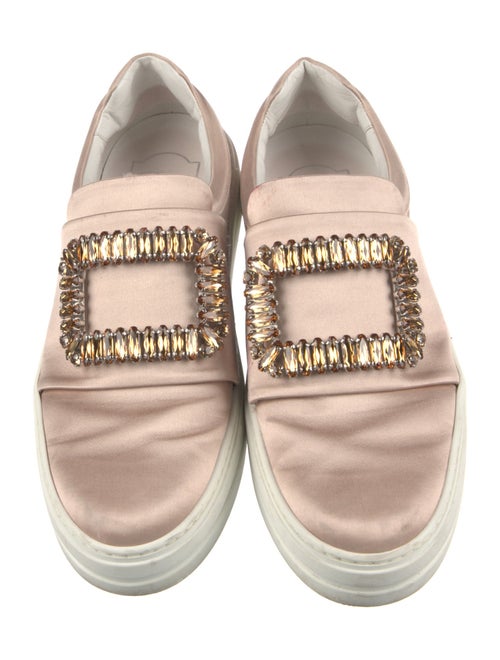 Roger Vivier Satin Crystal Embellishments Sneakers