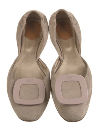Roger Vivier Suede D'Orsay Flats