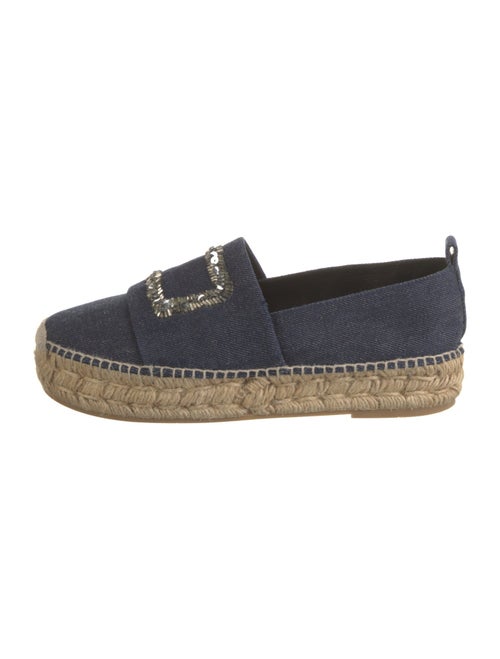 Roger Vivier Denim Sequin Embellishments Espadrilles