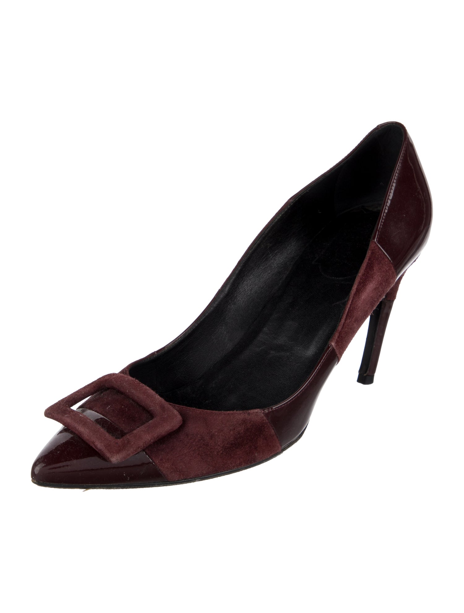 Roger Vivier Patent Leather Colorblock Pattern Pumps