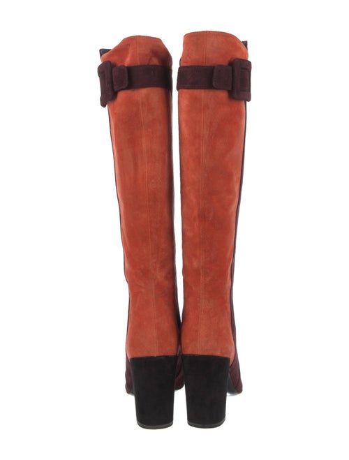 Roger Vivier Suede Colorblock Pattern Boots
