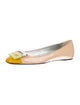 Roger Vivier Signature Logo Patent Leather Ballet Flats