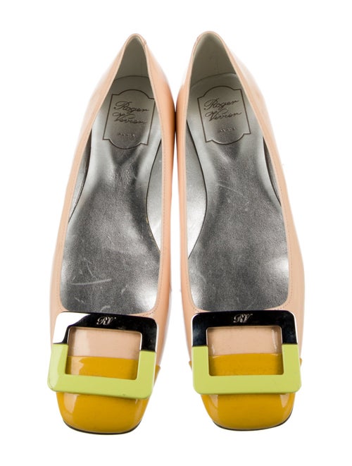 Roger Vivier Signature Logo Patent Leather Ballet Flats