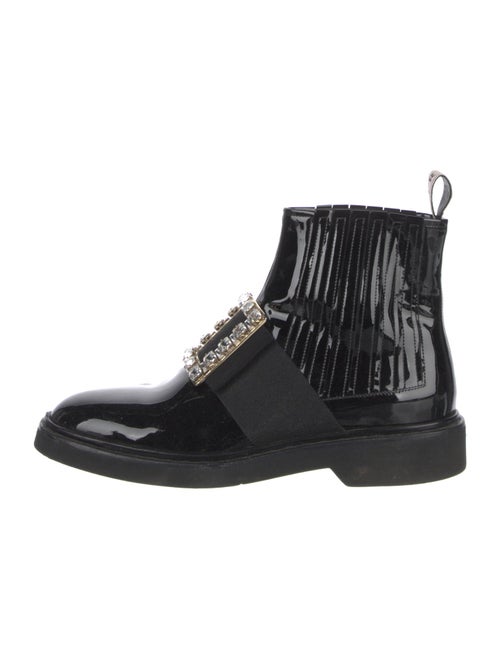 Roger Vivier Patent Leather Crystal Embellishments Boots