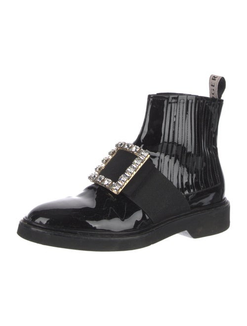 Roger Vivier Patent Leather Crystal Embellishments Boots