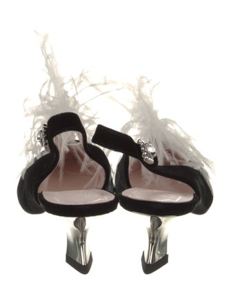 Roger Vivier Velvet Crystal Embellishments Slingback Pumps