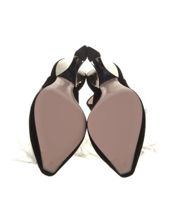 Roger Vivier Velvet Crystal Embellishments Slingback Pumps