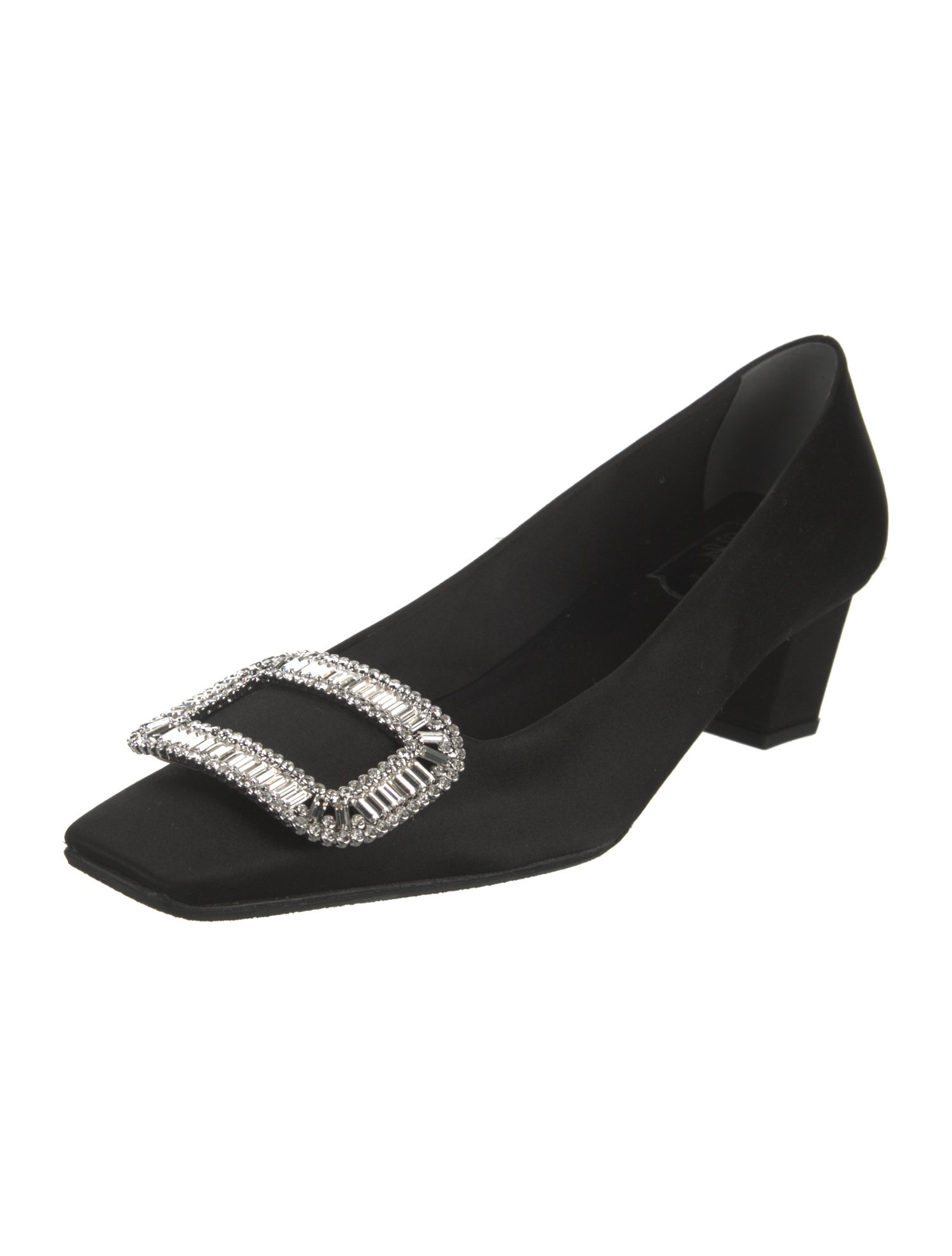 Roger Vivier Satin Crystal Embellishments Pumps