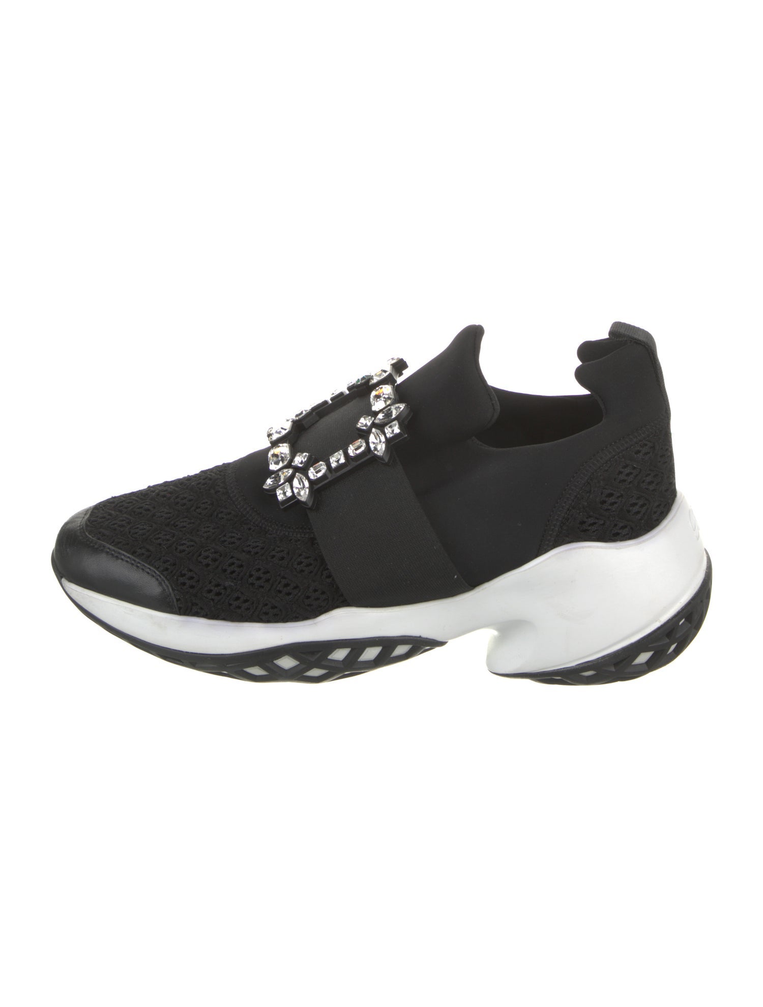 Roger Vivier Mesh Crystal Embellishments Sneakers