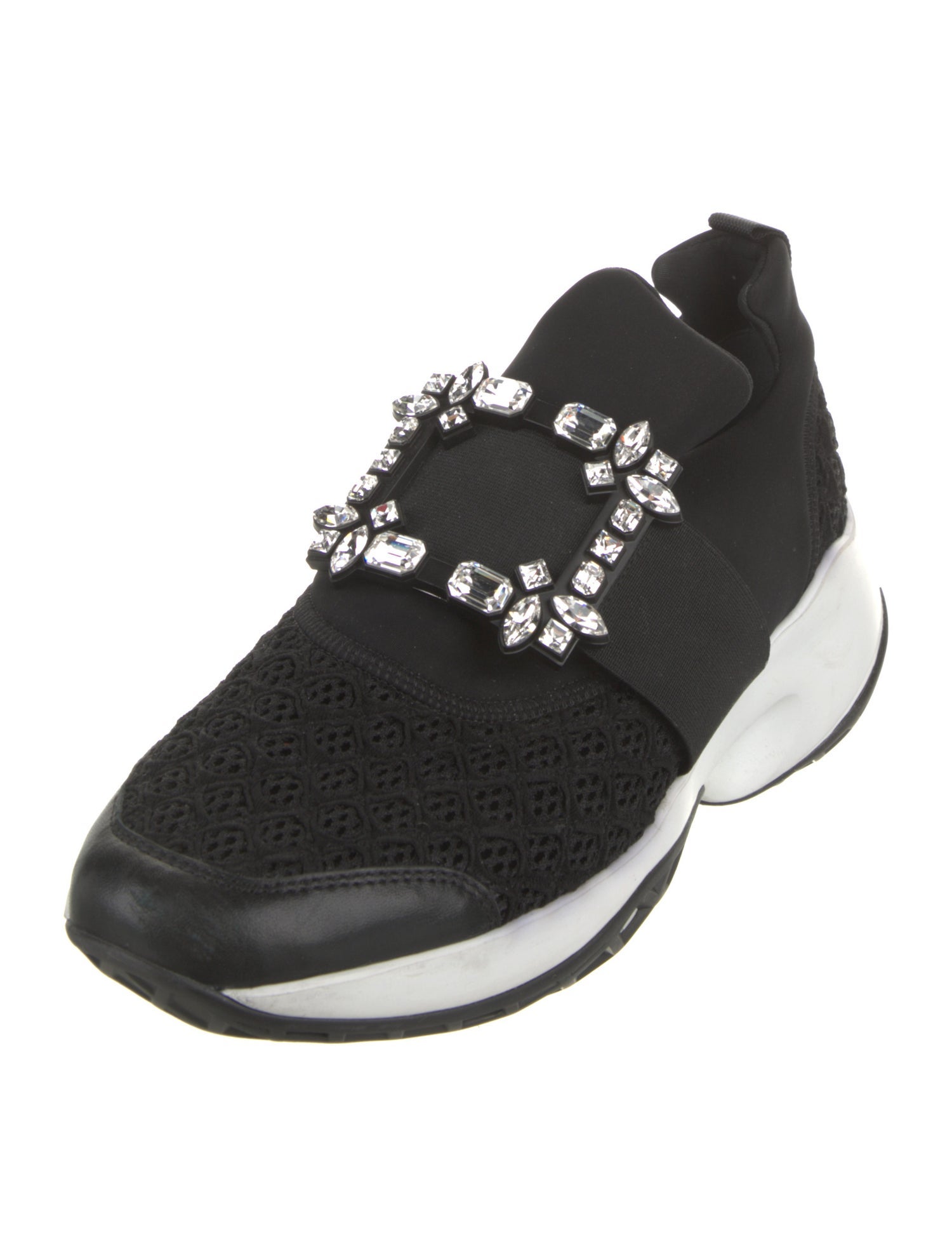 Roger Vivier Mesh Crystal Embellishments Sneakers
