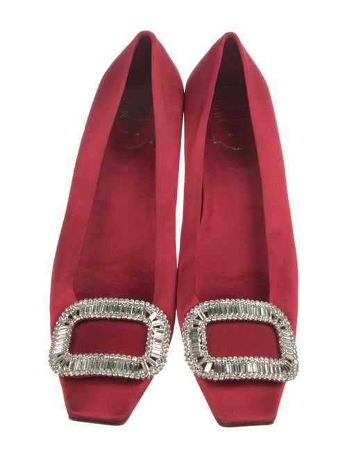 Roger Vivier Satin Crystal Embellishments Ballet Flats