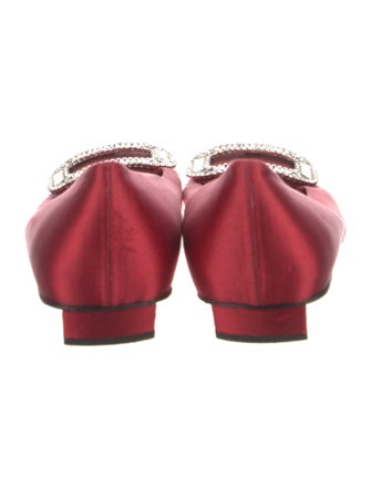 Roger Vivier Satin Crystal Embellishments Ballet Flats