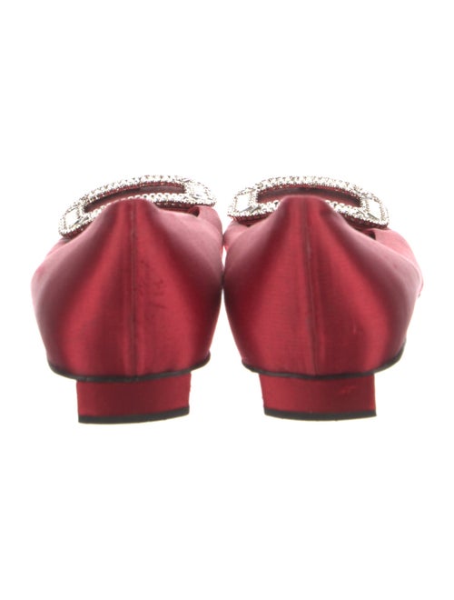 Roger Vivier Satin Crystal Embellishments Ballet Flats