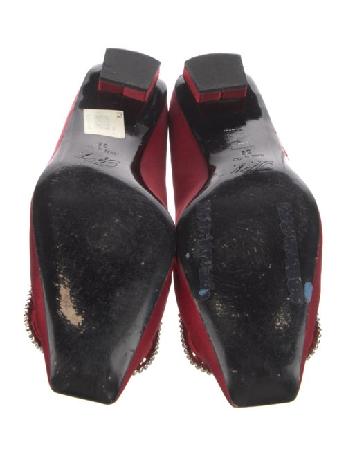 Roger Vivier Satin Crystal Embellishments Ballet Flats