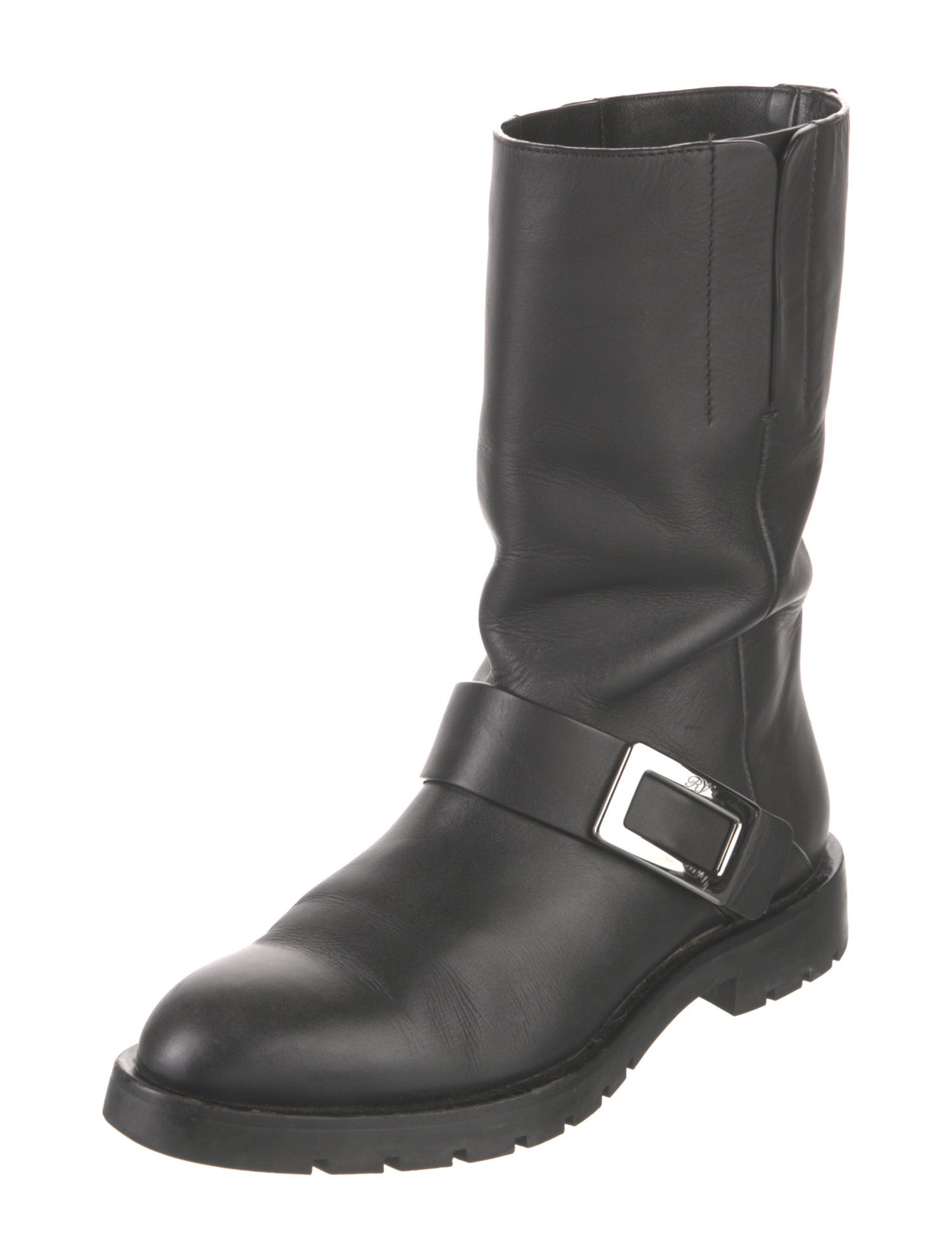 Roger Vivier Leather Moto Boots