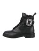 Roger Vivier Leather Crystal Embellishments Combat Boots