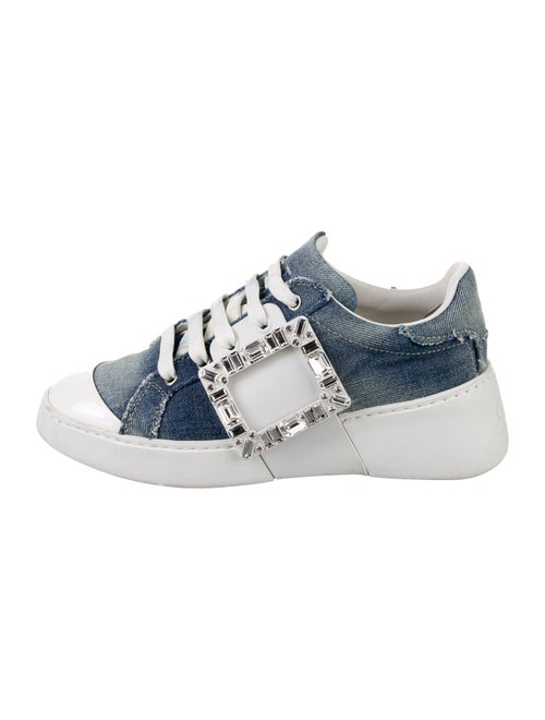 Roger Vivier Denim Colorblock Pattern Sneakers