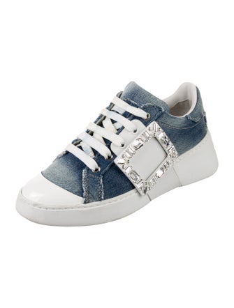 Roger Vivier Denim Colorblock Pattern Sneakers