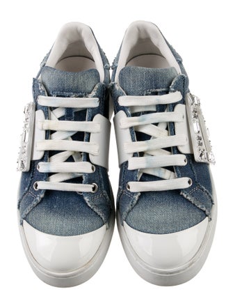 Roger Vivier Denim Colorblock Pattern Sneakers