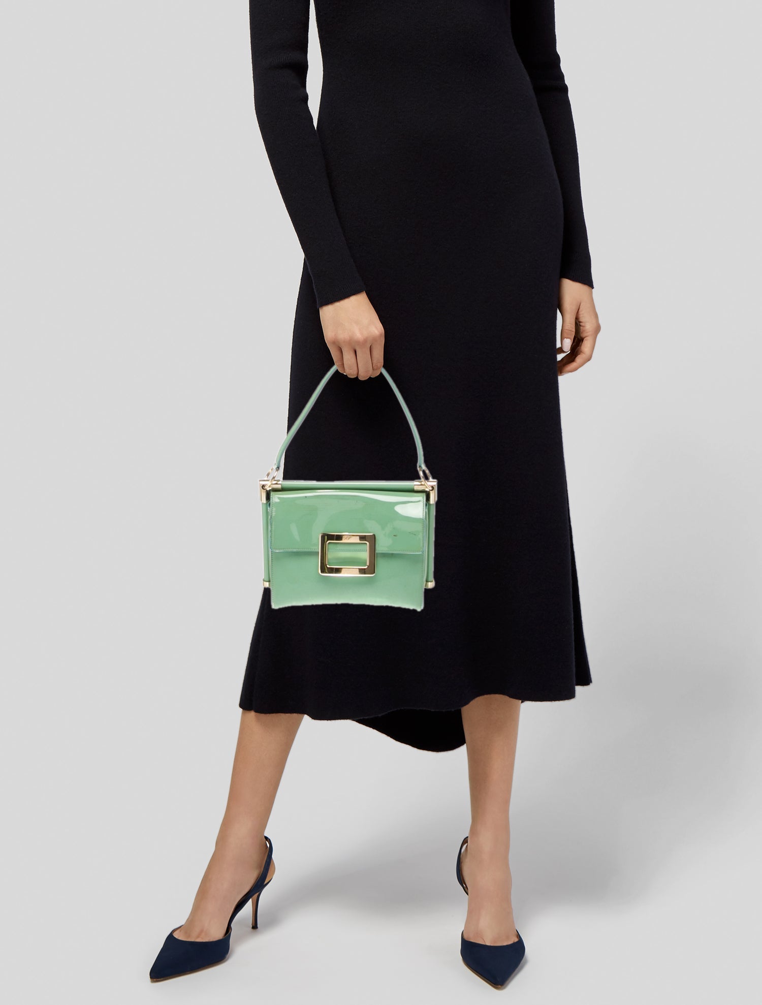 Roger Vivier Patent Leather Top Handle Bag