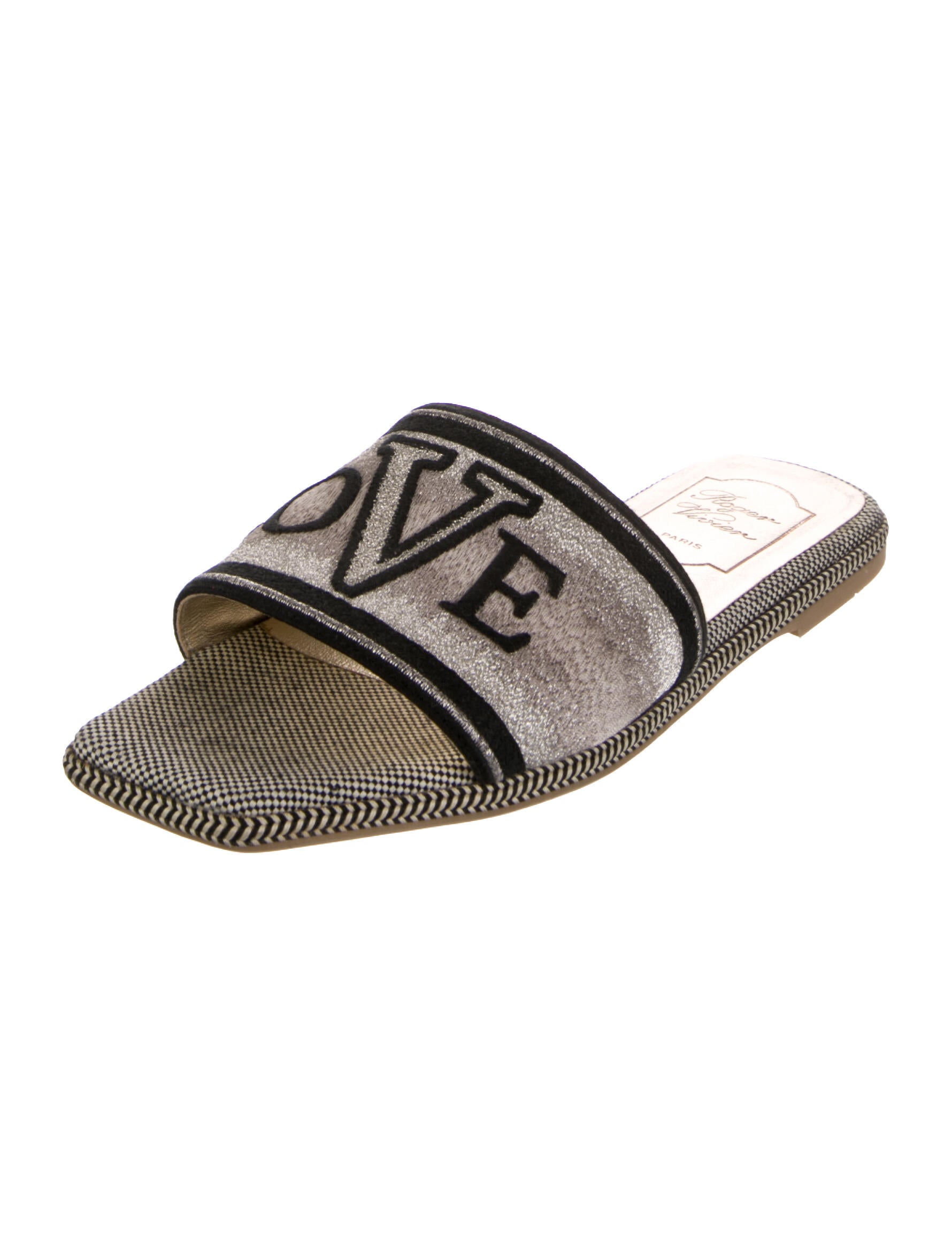 Roger Vivier Printed Embroidered Accent Slides