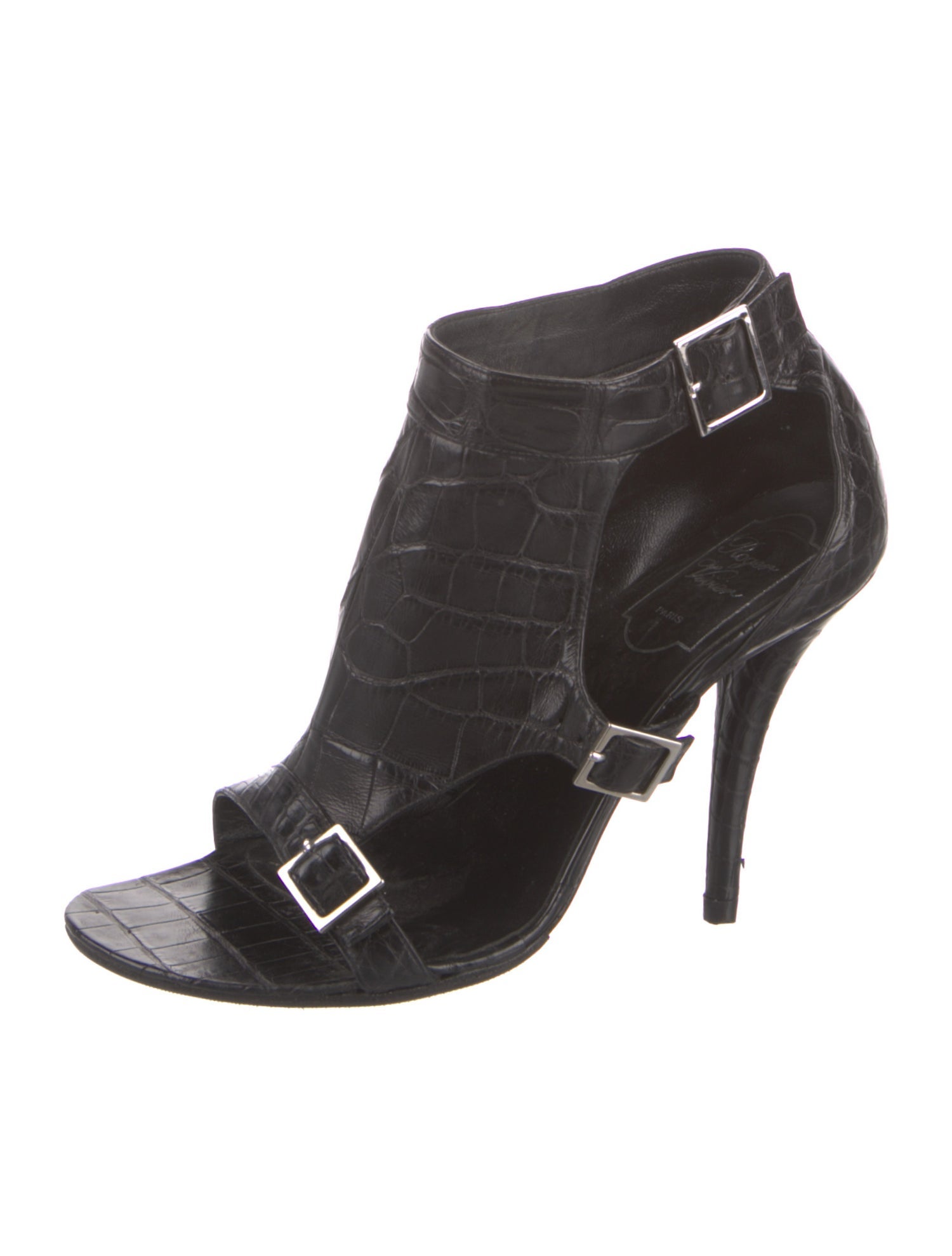 Roger Vivier Leather Printed D'Orsay Pumps