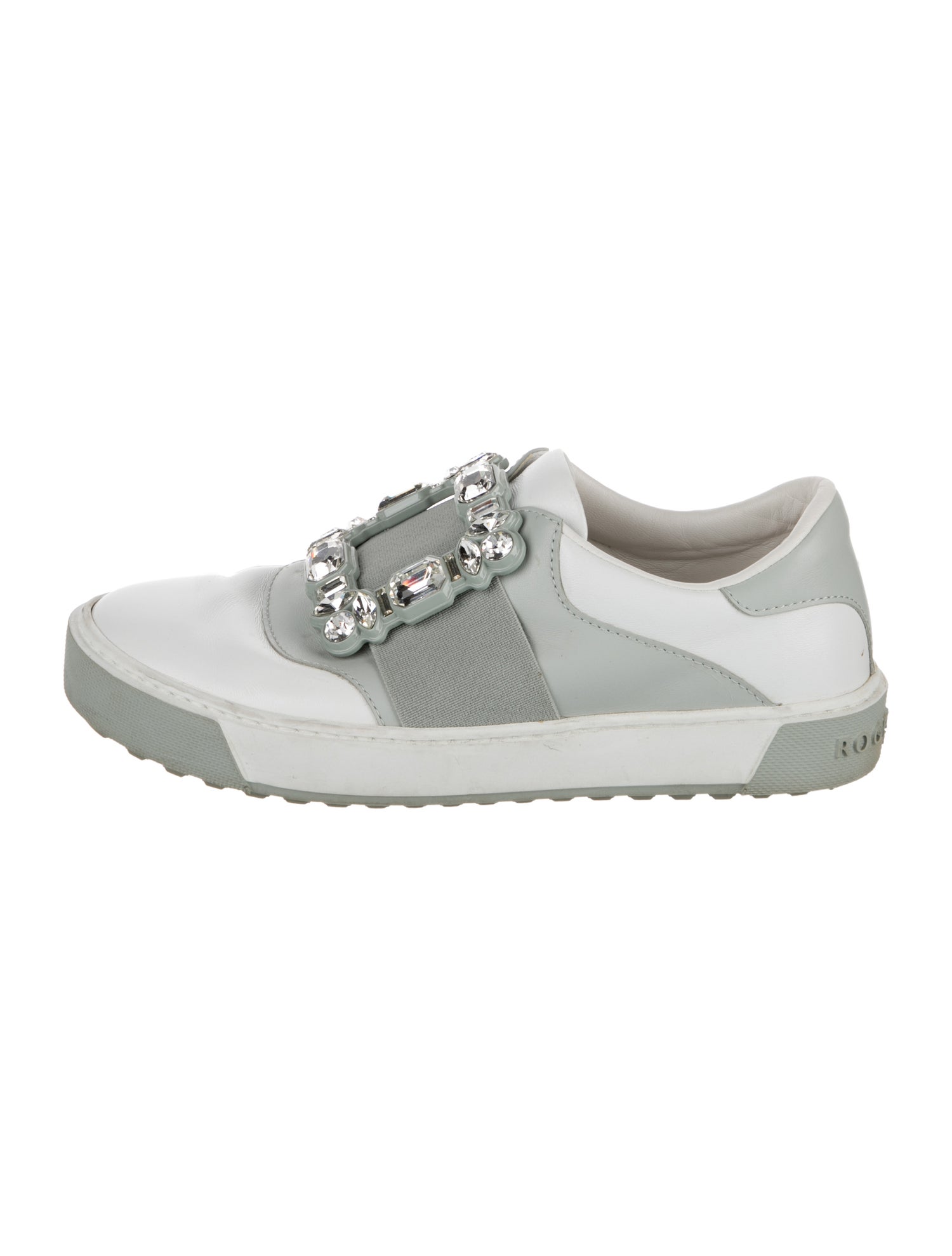 Roger Vivier Leather Colorblock Pattern Sneakers