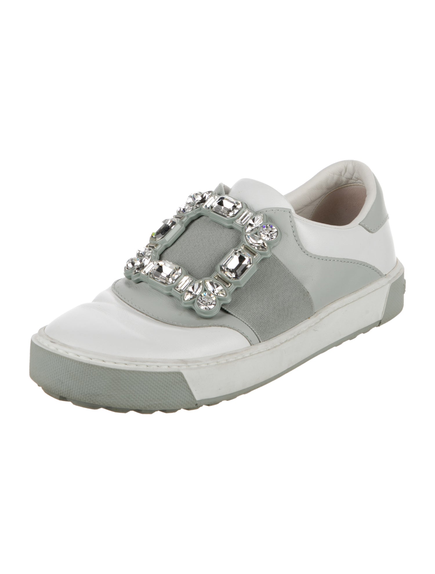 Roger Vivier Leather Colorblock Pattern Sneakers