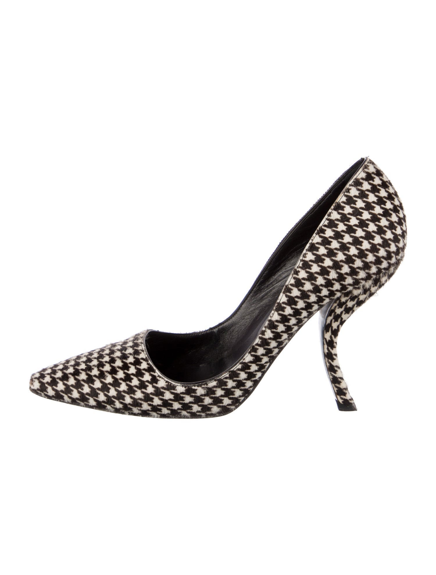 Roger Vivier Ponyhair Houndstooth Print Pumps