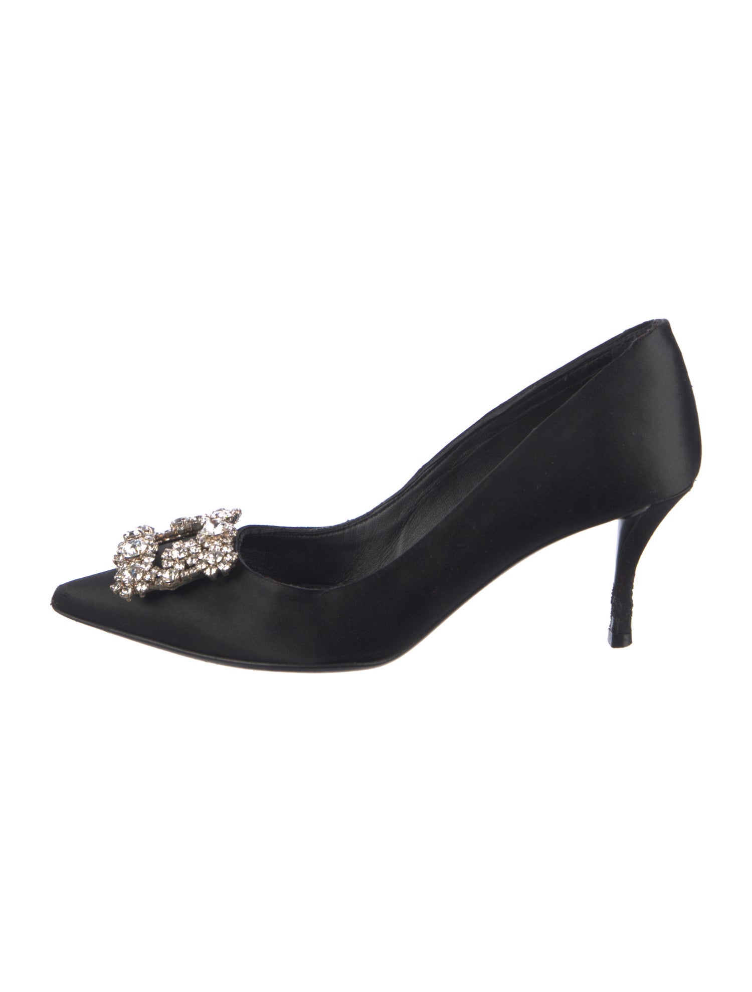 Roger Vivier Satin Crystal Embellishments Pumps