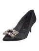 Roger Vivier Satin Crystal Embellishments Pumps