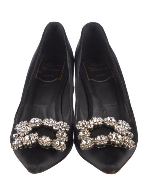 Roger Vivier Satin Crystal Embellishments Pumps