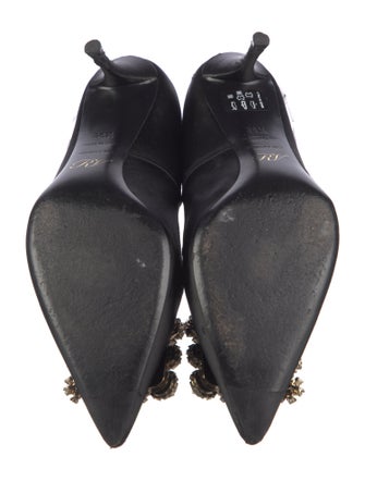 Roger Vivier Satin Crystal Embellishments Pumps
