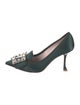 Roger Vivier Satin Crystal Embellishments Pumps
