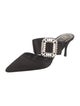 Roger Vivier Satin Crystal Embellishments Mules