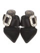 Roger Vivier Satin Crystal Embellishments Mules