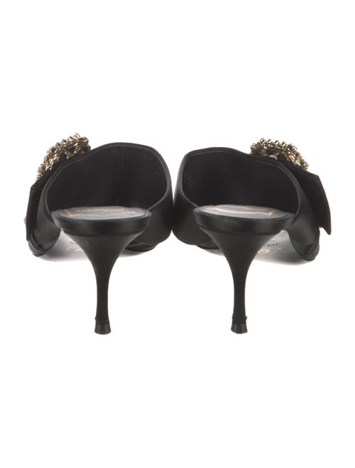 Roger Vivier Satin Crystal Embellishments Mules