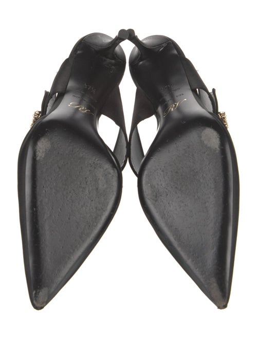 Roger Vivier Satin Crystal Embellishments Mules