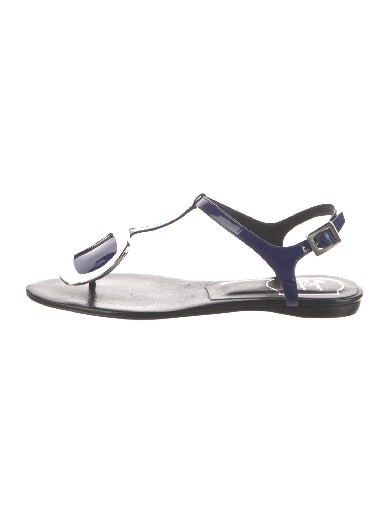 Roger Vivier Patent Leather T-Strap Sandals