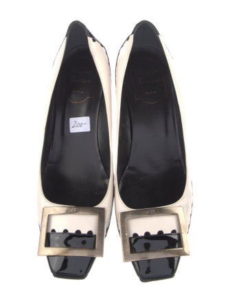 Roger Vivier Patent Leather Colorblock Pattern Flats
