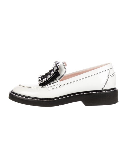 Roger Vivier Patent Leather Crystal Embellishments Loafers
