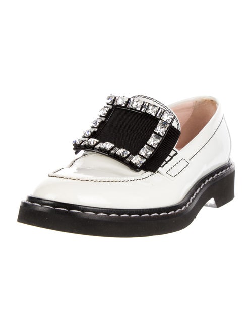 Roger Vivier Patent Leather Crystal Embellishments Loafers