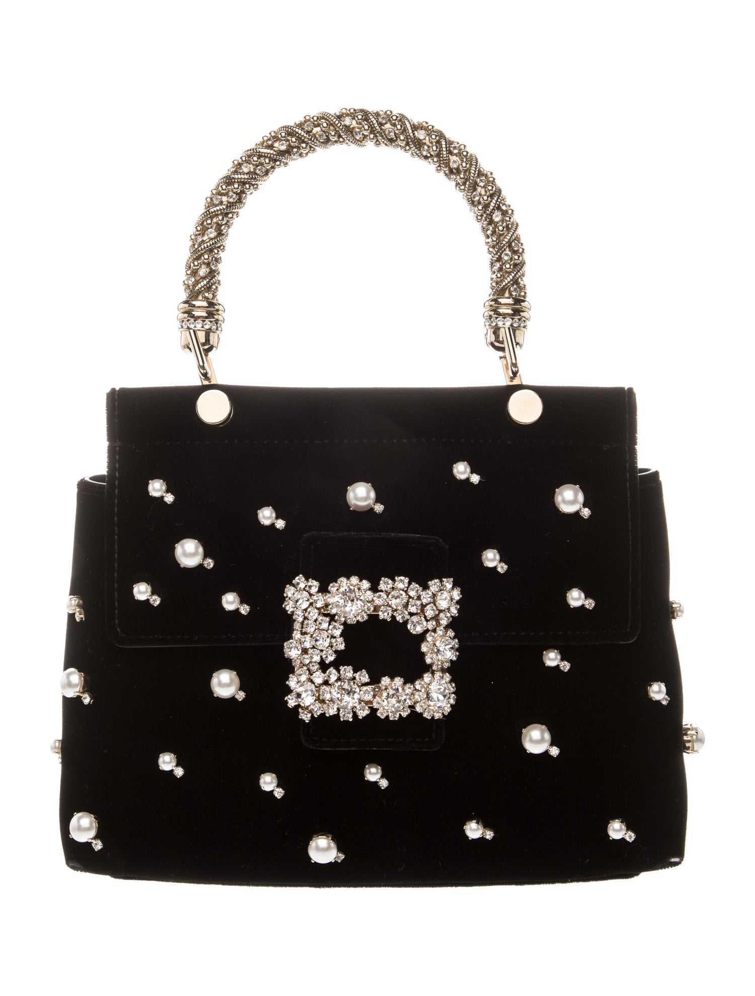 Roger Vivier Velvet Top Handle Bag