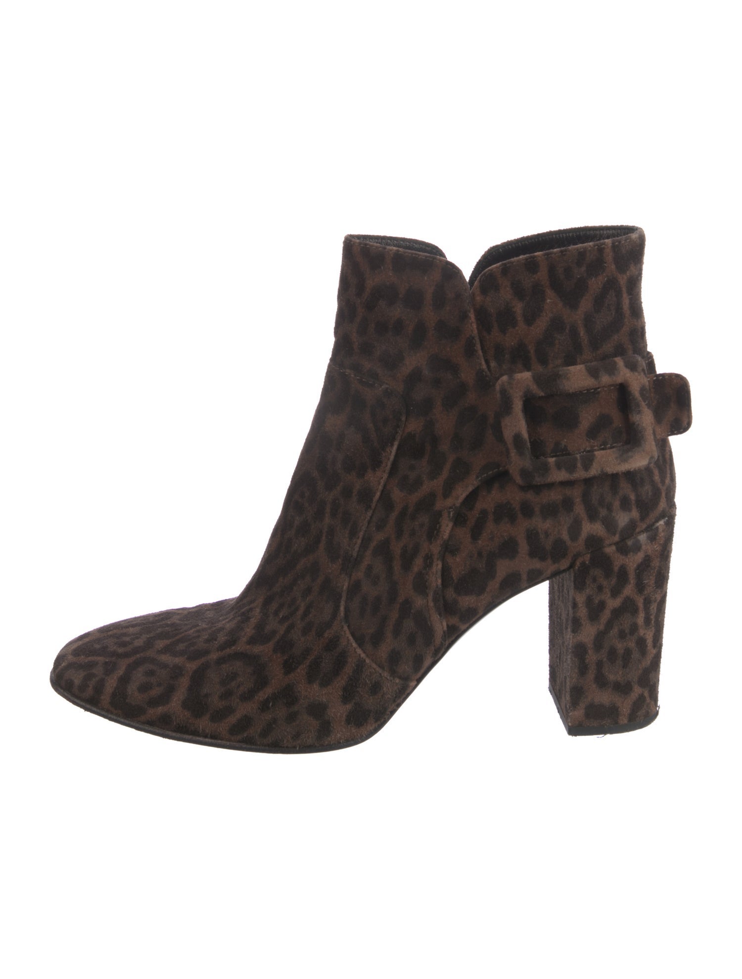 Roger Vivier Suede Animal Print Boots