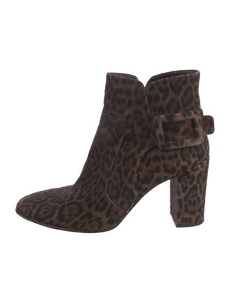 Roger Vivier Suede Animal Print Boots
