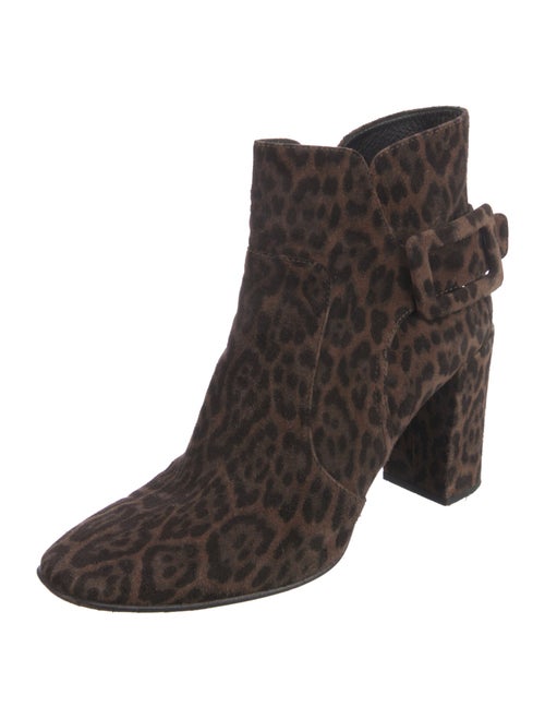 Roger Vivier Suede Animal Print Boots