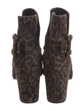 Roger Vivier Suede Animal Print Boots