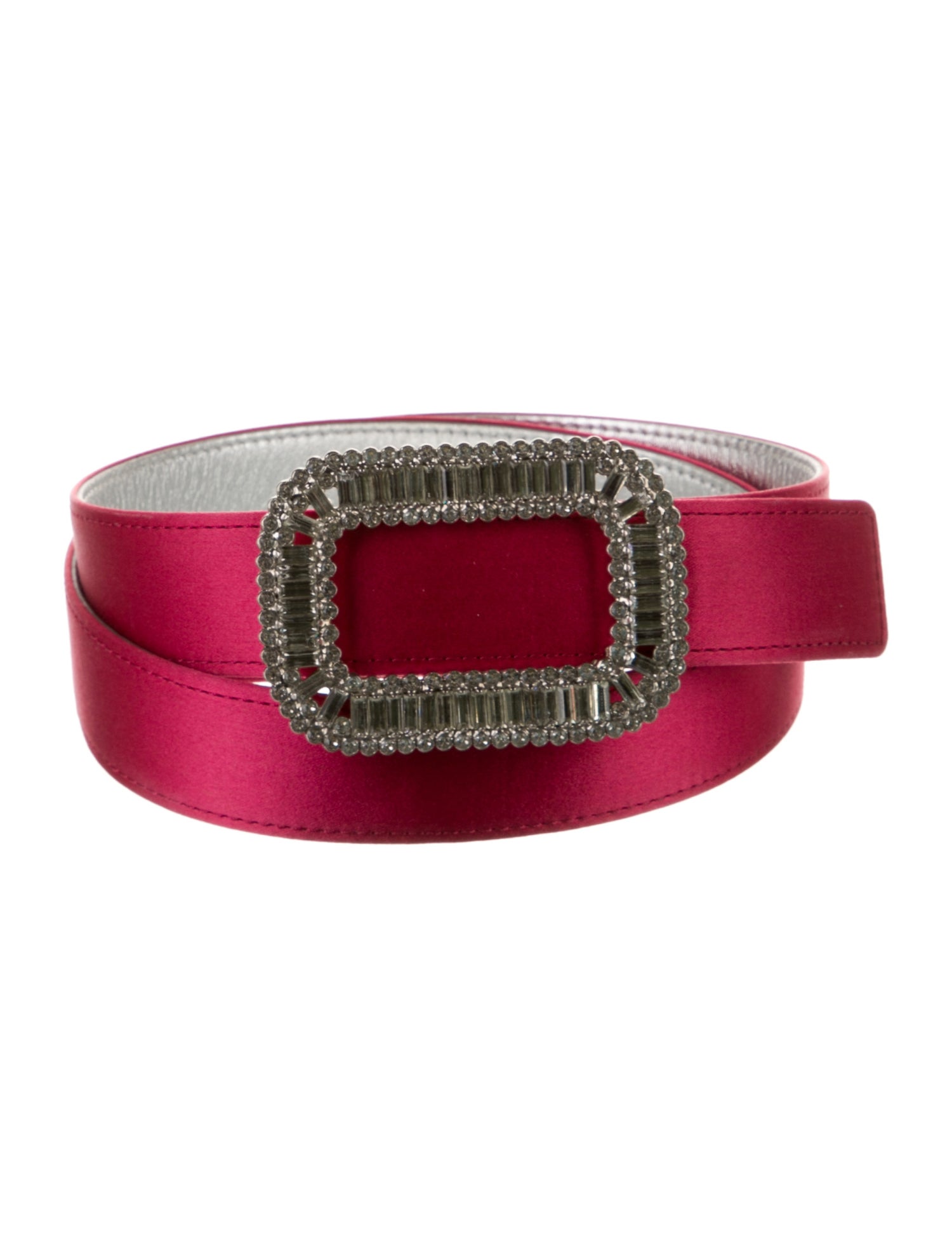 Roger Vivier Satin Crystal Embellishments Belt